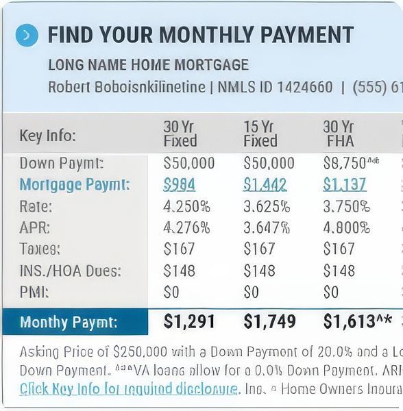 RatePlug monthly payment example sheet
