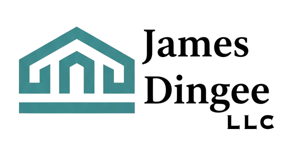 Logo of "James Dingee" with a teal house-like symbol.