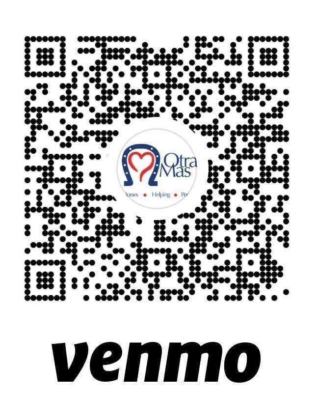 QR code for Venmo with a logo in the center. The logo has a heart, horseshoe, and the text 