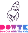Rocketship with a smiley face, logo for 