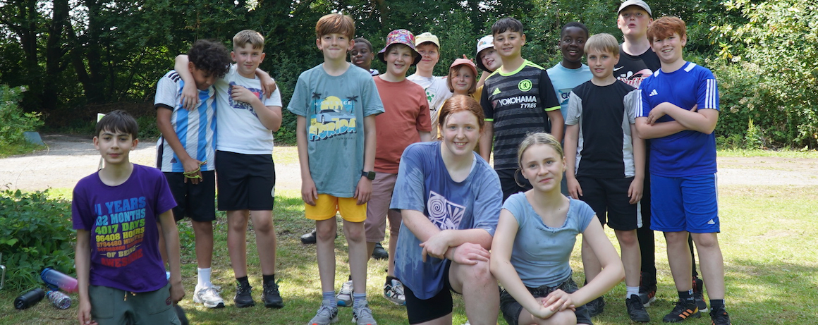 Pupils smiling, happy together on an outdoors School trip and team building day at Adventure Bristol outdoor activity centres