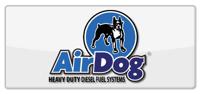 AirDog logo: dog silhouette in a blue circle, above blue text