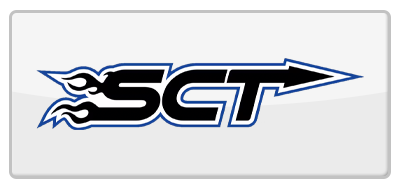 SCT logo with flames, arrow, and blue accents.