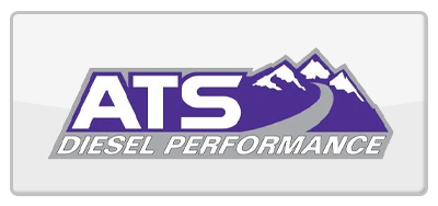 ATS Diesel Performance logo with purple mountains and road, white text on purple background.
