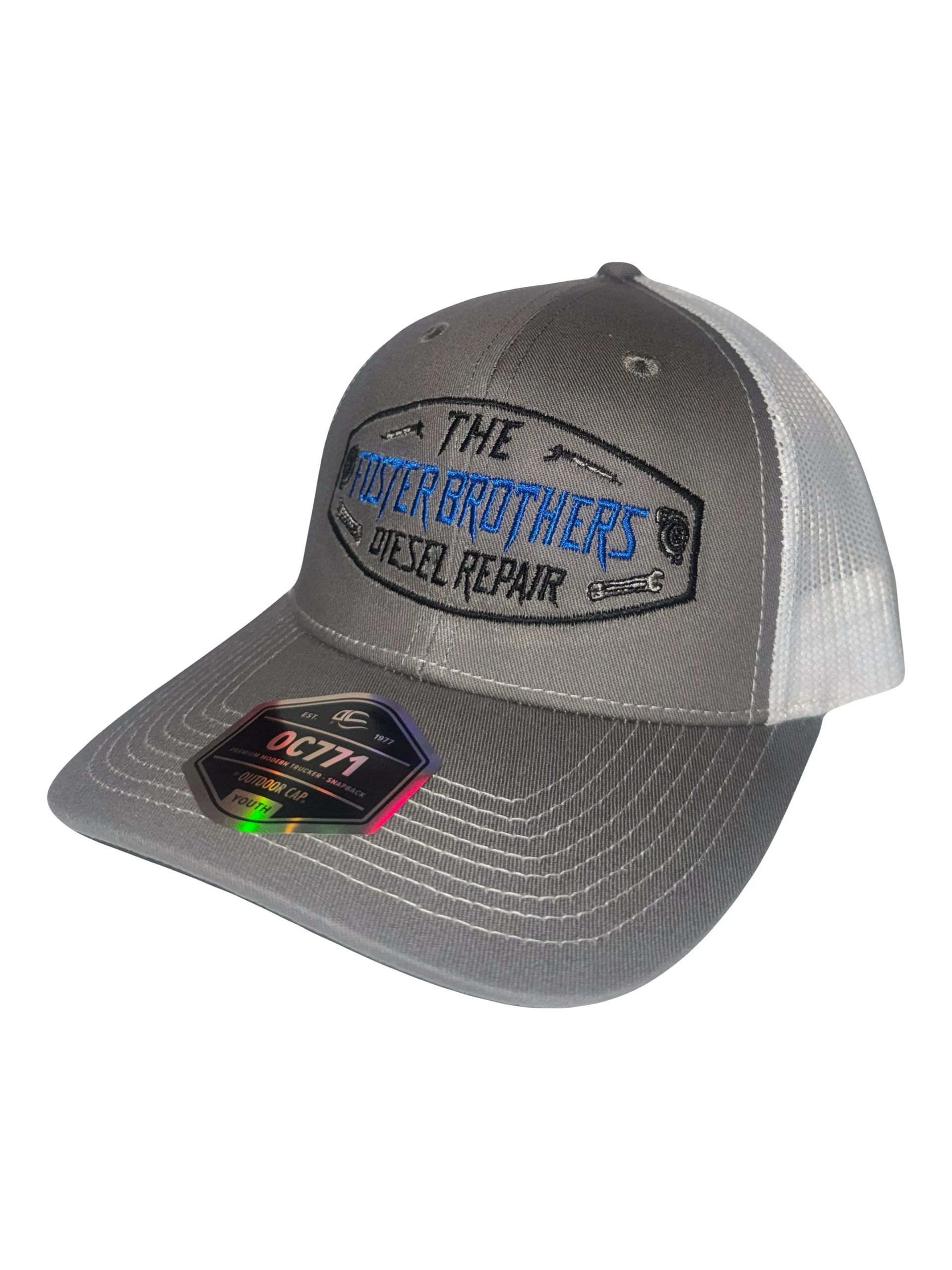 Black and white trucker hat with 