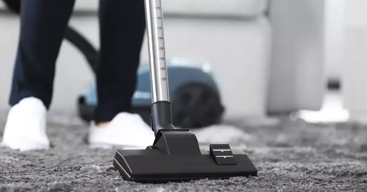 Eco-friendly carpet cleaning using a vacuum to remove dirt and dust