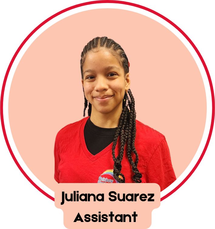 A picture of juliana suarez assistant in a red shirt