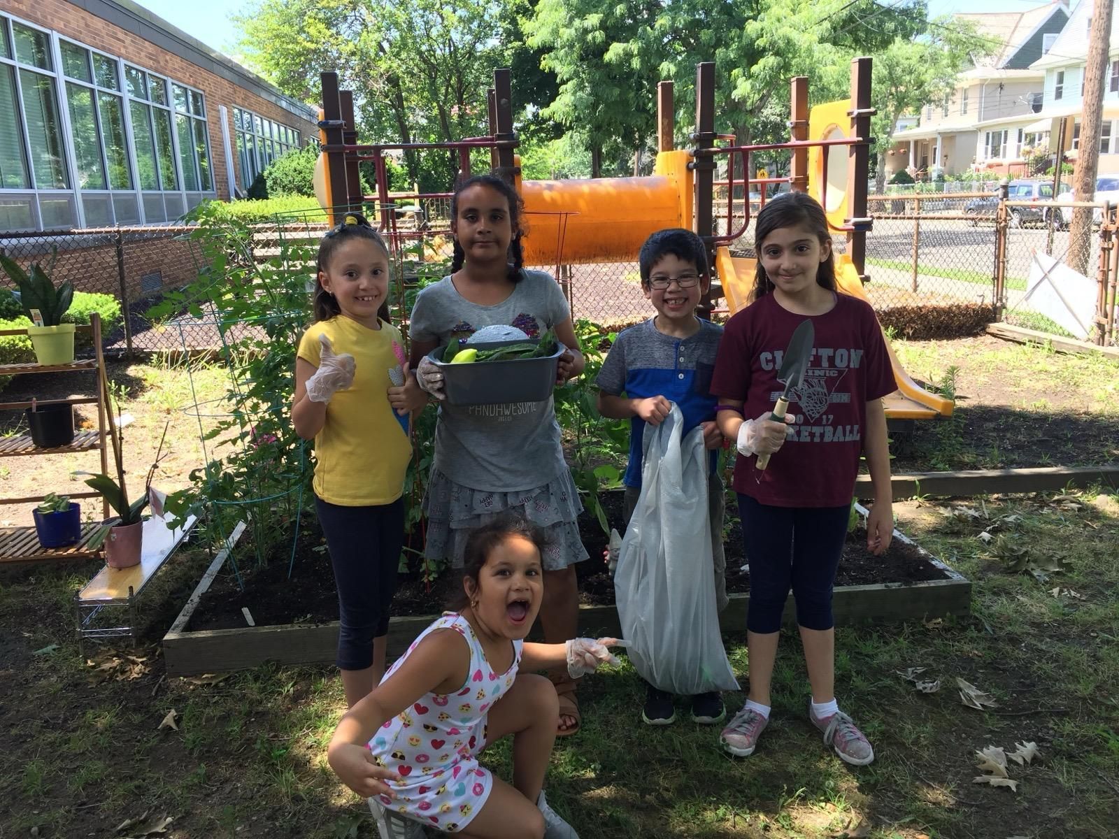 Children planting seeds