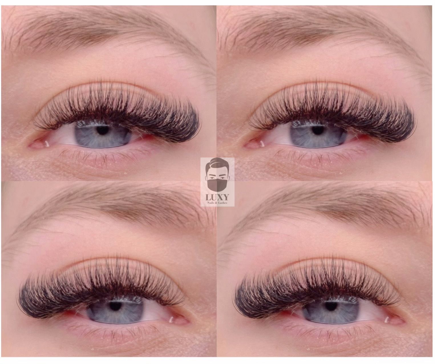 Eine Nahaufnahme der Augen einer Frau mit langen Wimpern.