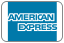 A blue and white american express logo on a white background.