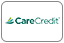 The logo for carecredit is a blue and green logo on a white background.
