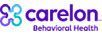 Carelon Behavioral Health logo with purple and teal floral design and text.