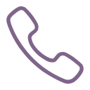 Purple outline of a telephone receiver.