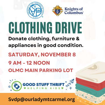 CLothing Drive on Saturday November 8th