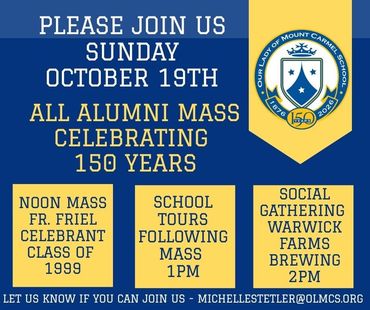 Please Join us Sunday October 19th for the alumni mass