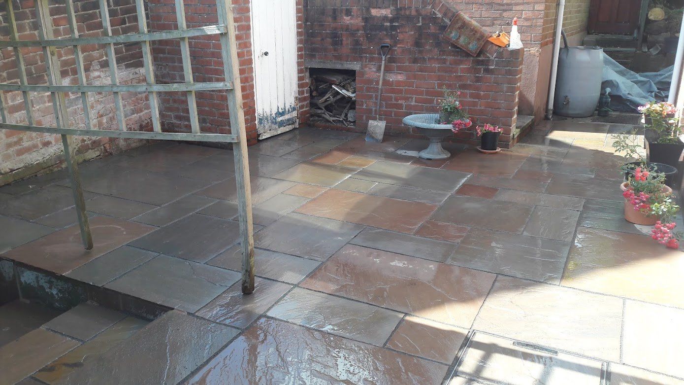 Autumn blend sandstone hard landscaping paving