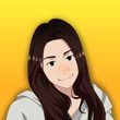 A pixel art portrait of a woman wearing a striped shirt and smiling.