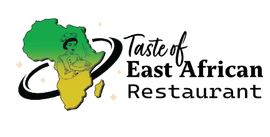a logo for the taste of east african restaurant