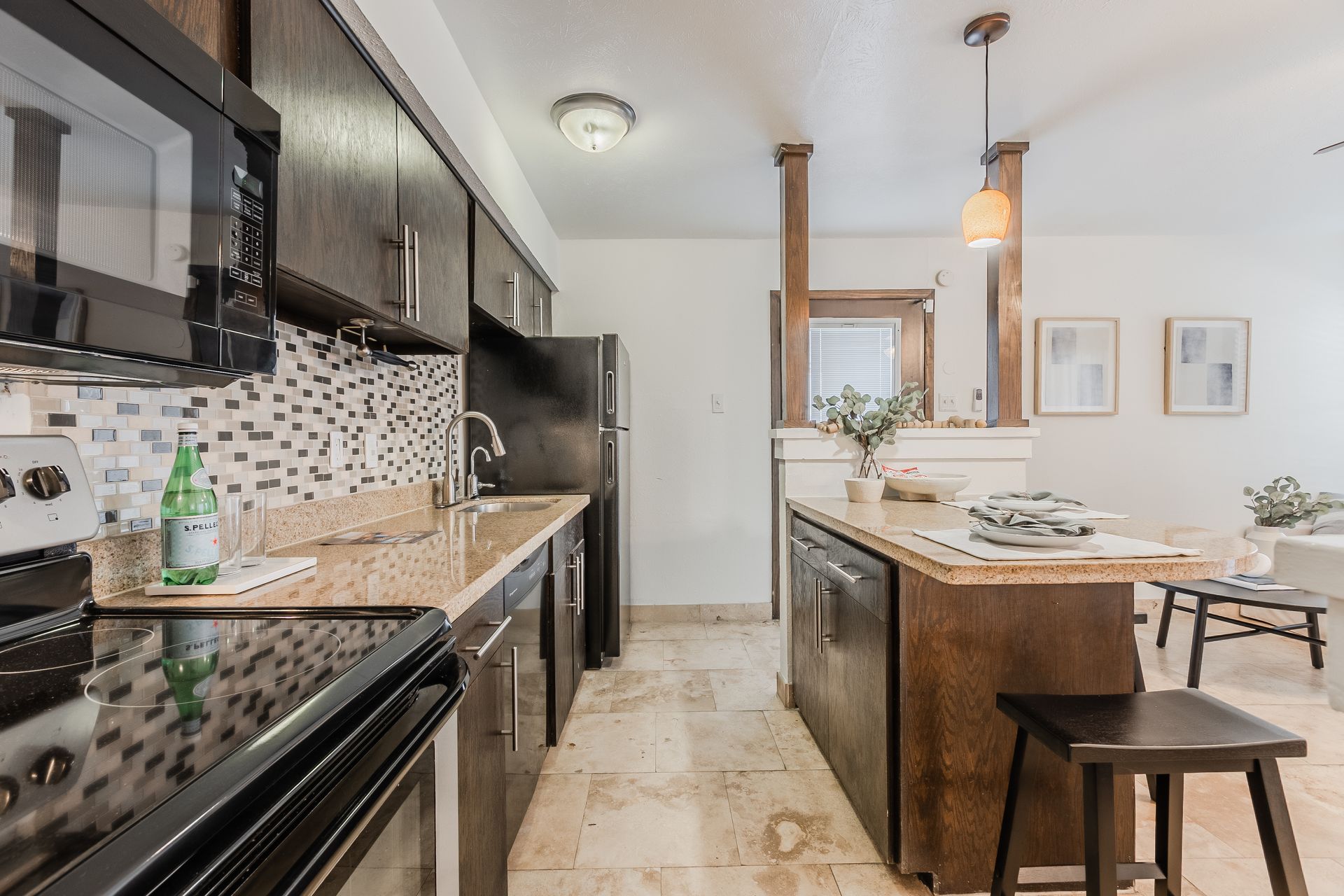 Photo of a kitchen with an island area