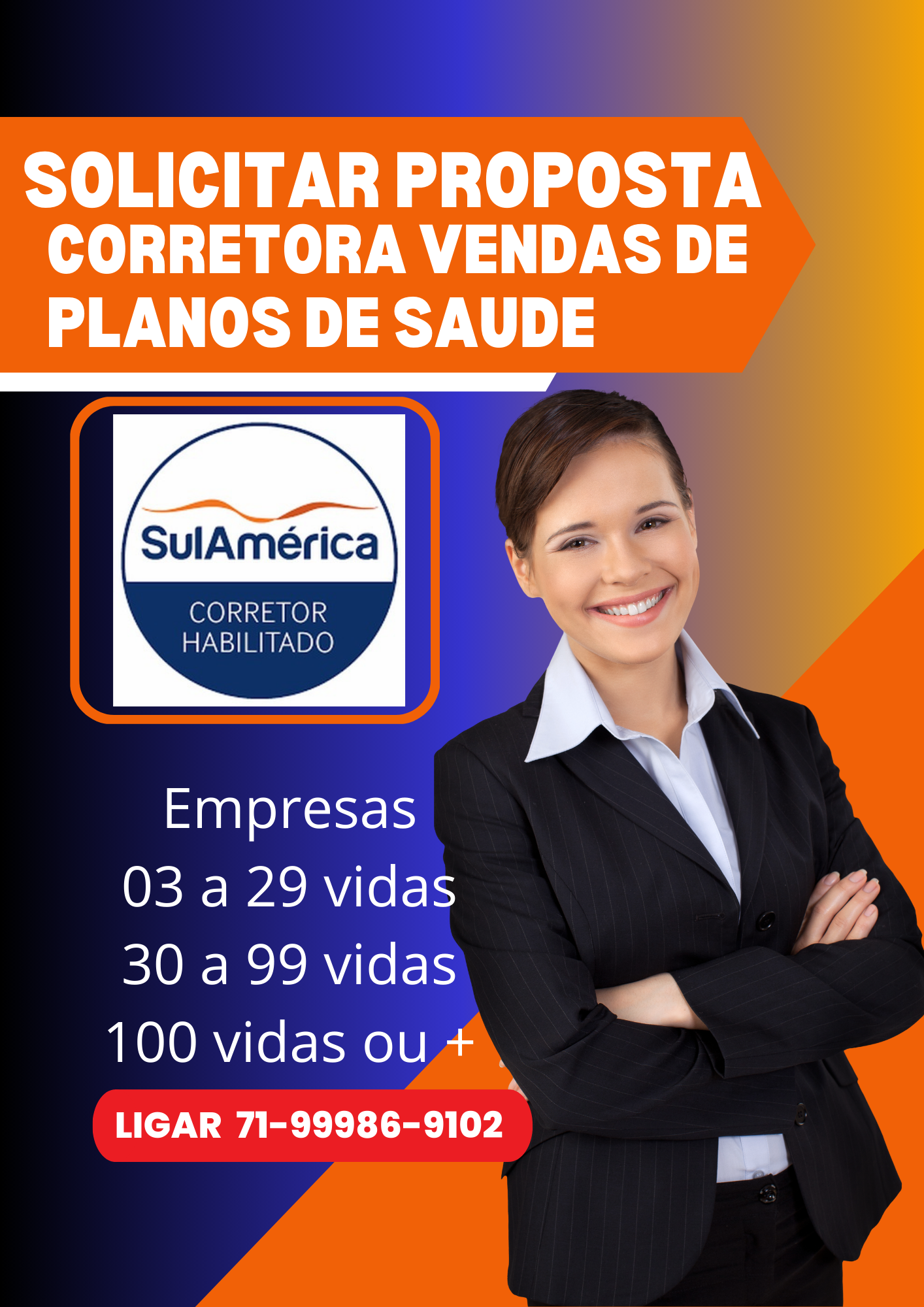 Contratar Assistencia Médica Empresarial, SulAmérica Saúde PME (03 a 29 pessoas)
SulAmérica Saúde PME Mais (30 a 99 pessoas)
SulAmérica Saúde Empresarial (a partir de 100 pessoas)
