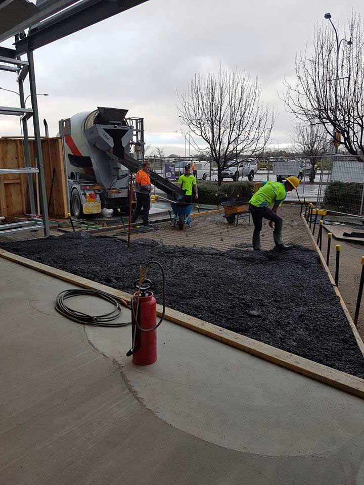 Concrete being poured