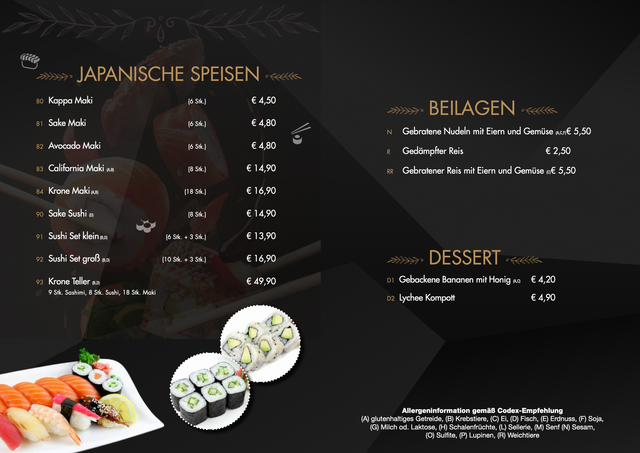 Speisen & Buffet im Krone Asia | Asiatische Restaurant