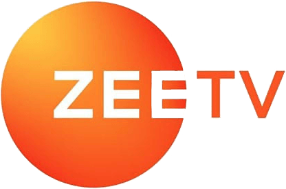 an orange and white logo for zee tv