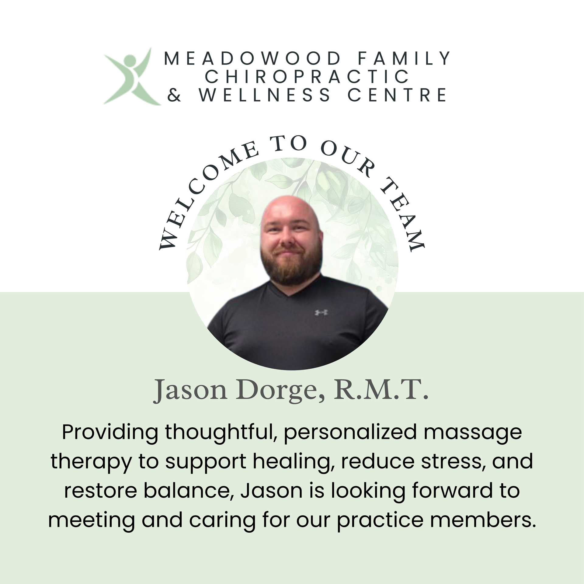 Jason Dorge,  RMT, Registered Massage Therapist, Winnipeg, Manitoba