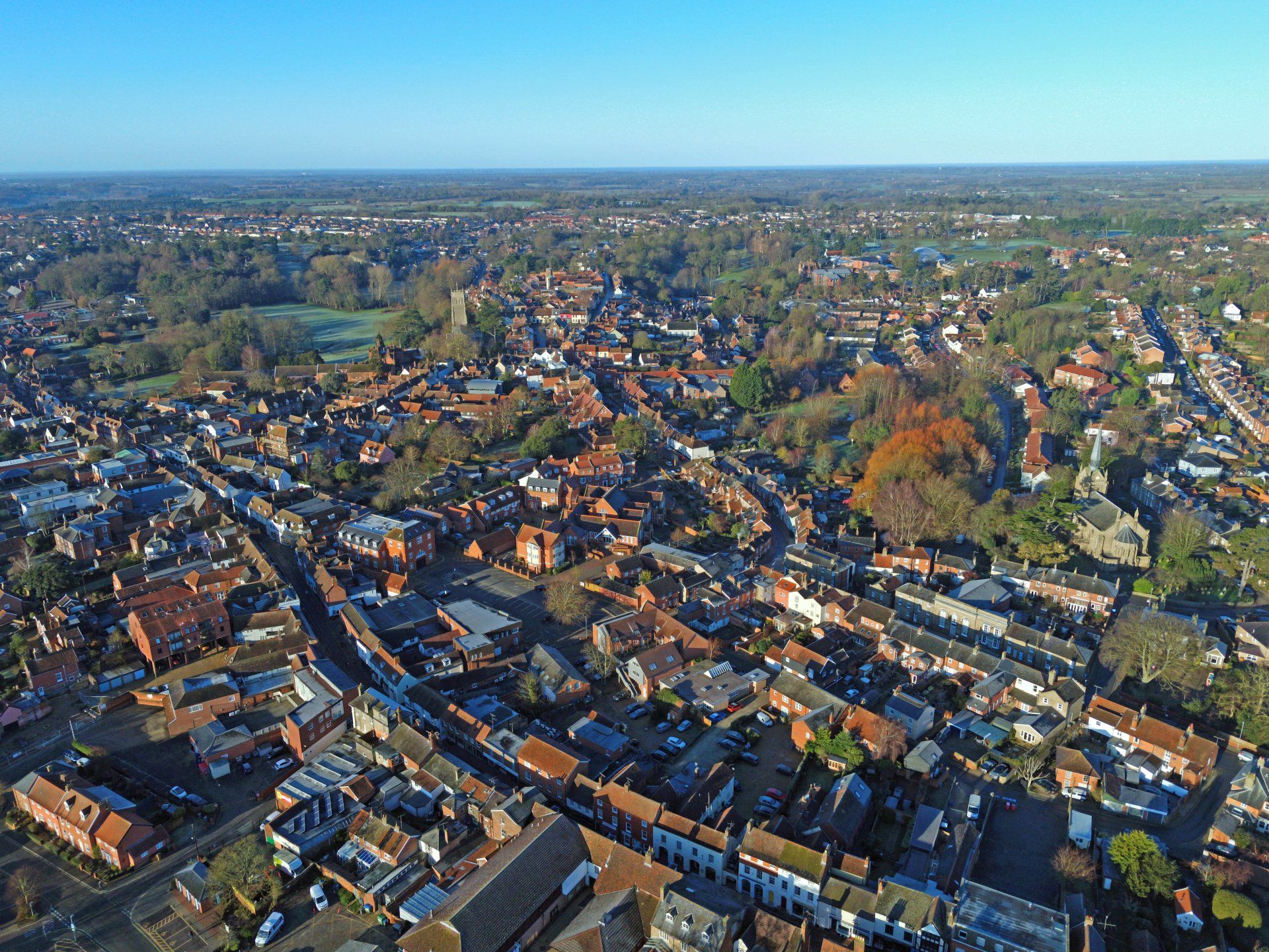 Aerial photo of Woodbridge town centre - David Mortimer
