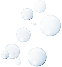A bunch of water bubbles on a white background