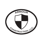 Logo for Armour Construction, LLC, with a black and white shield inside an oval; text reads "ARMOUR CONSTRUCTION, LLC".
