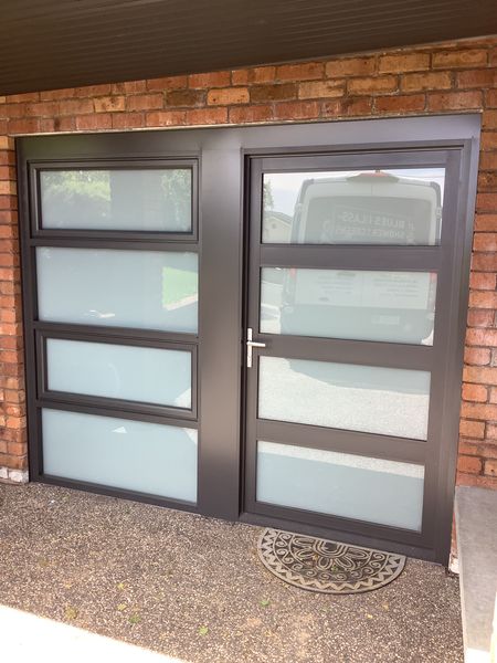 Hinged Aluminium Doors — Devonport, TAS — Blue Glass Shower Screens