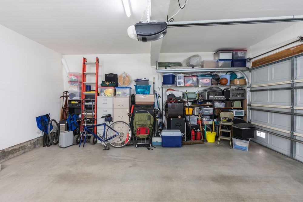 Residential Garage With Furniture and Tools