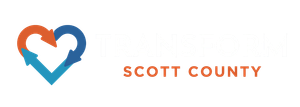 Heart logo with arrows in orange, blue, and turquoise. 