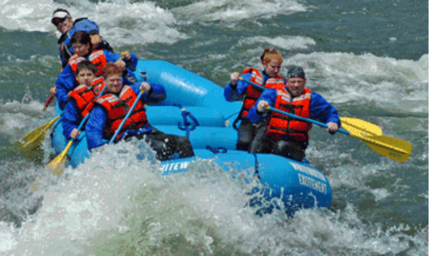The LIvingston family white water rafting
