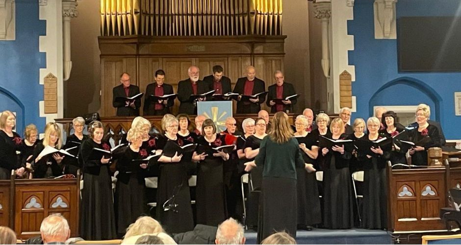 Tarantara Choir singing at the United Reform Church for Friends of Stratford Hospital.