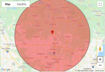 Map — Wausau, WI — Able Concrete Raising WI, LLC