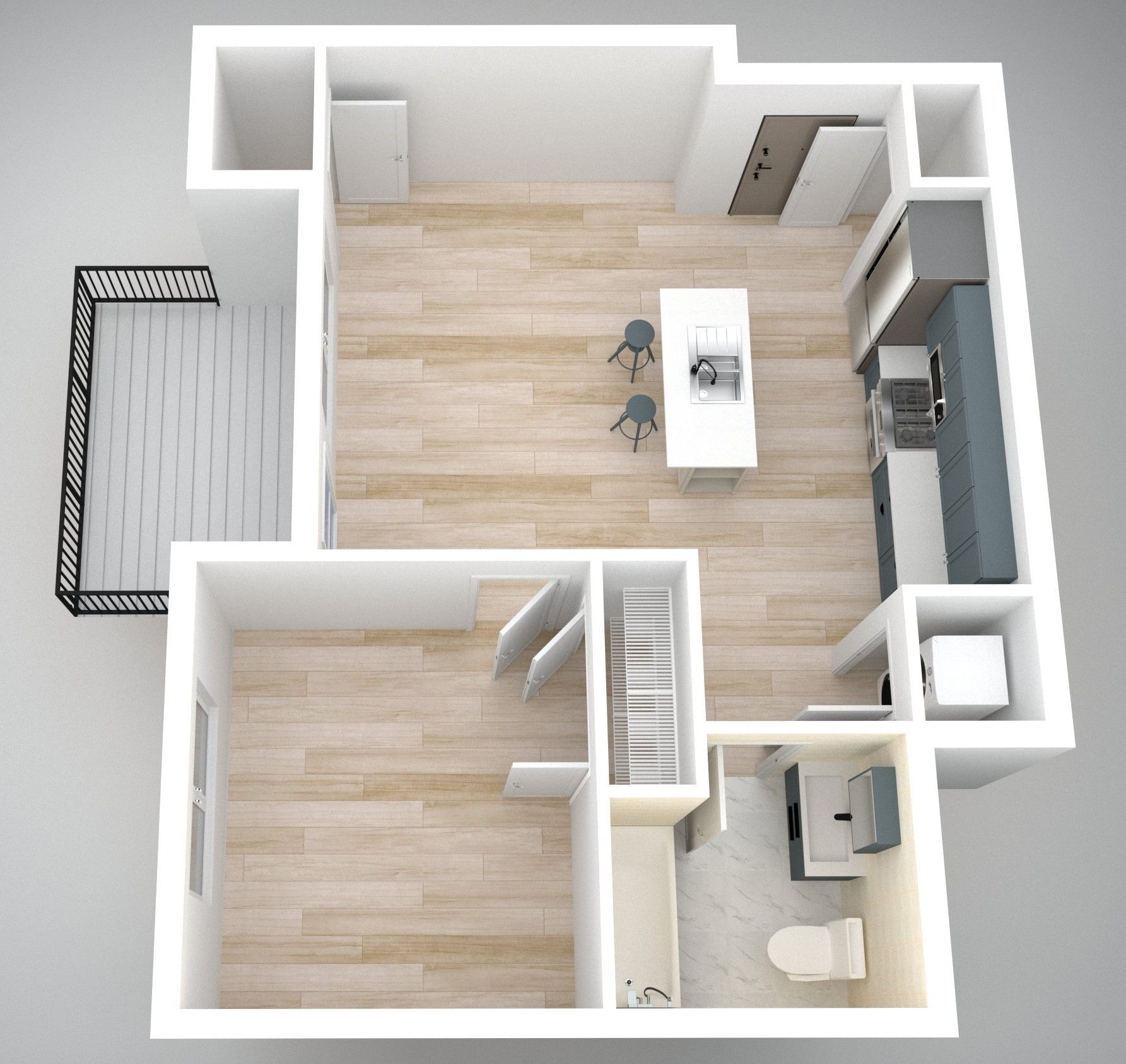 1BR/1BA Floor plan