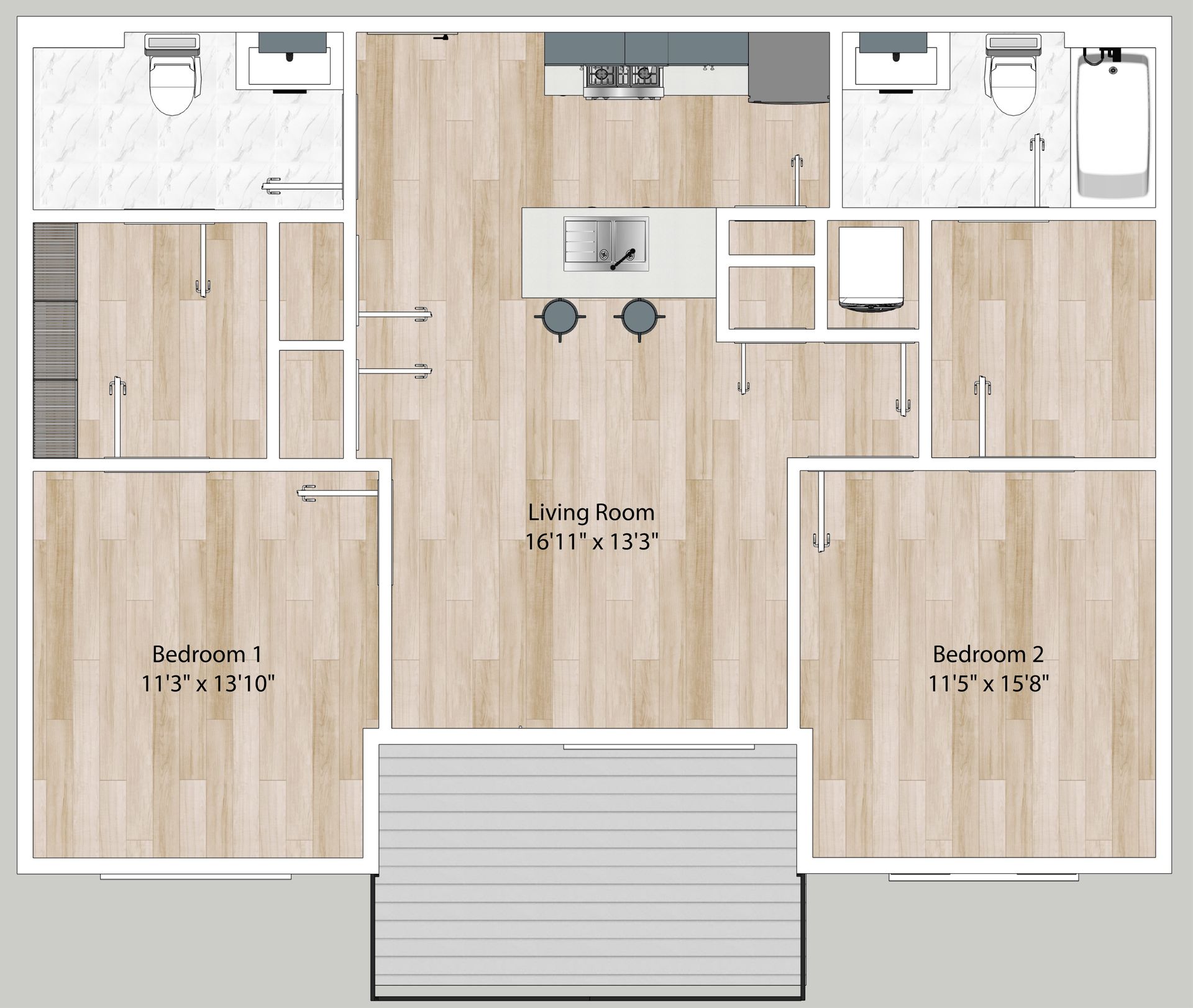 2BR/2BA