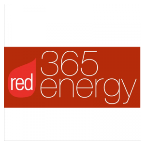 Un cartel rojo que dice 365 energía roja.