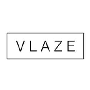 Un logotipo en blanco y negro para una empresa llamada Vlaze.