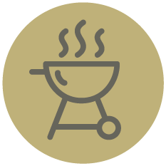 Una parrilla de la que sale vapor en forma circular.