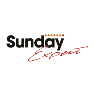 Se muestra un logotipo de Sunday Expert sobre un fondo blanco.