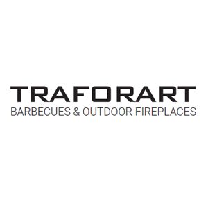 Un logotipo para una empresa que vende barbacoas y chimeneas de exterior.