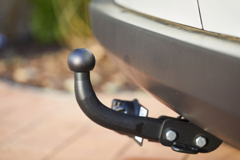 Black Trailer Hitch Ball Attached to a Vehicle's Bumper — Hinterland Towbar & Steel Fabrication In Cooroy, QLD