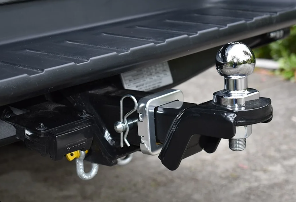 Close-up of a Black Vehicle Trailer Hitch — Hinterland Towbar & Steel Fabrication In Southside, QLD