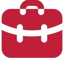 Red briefcase icon.