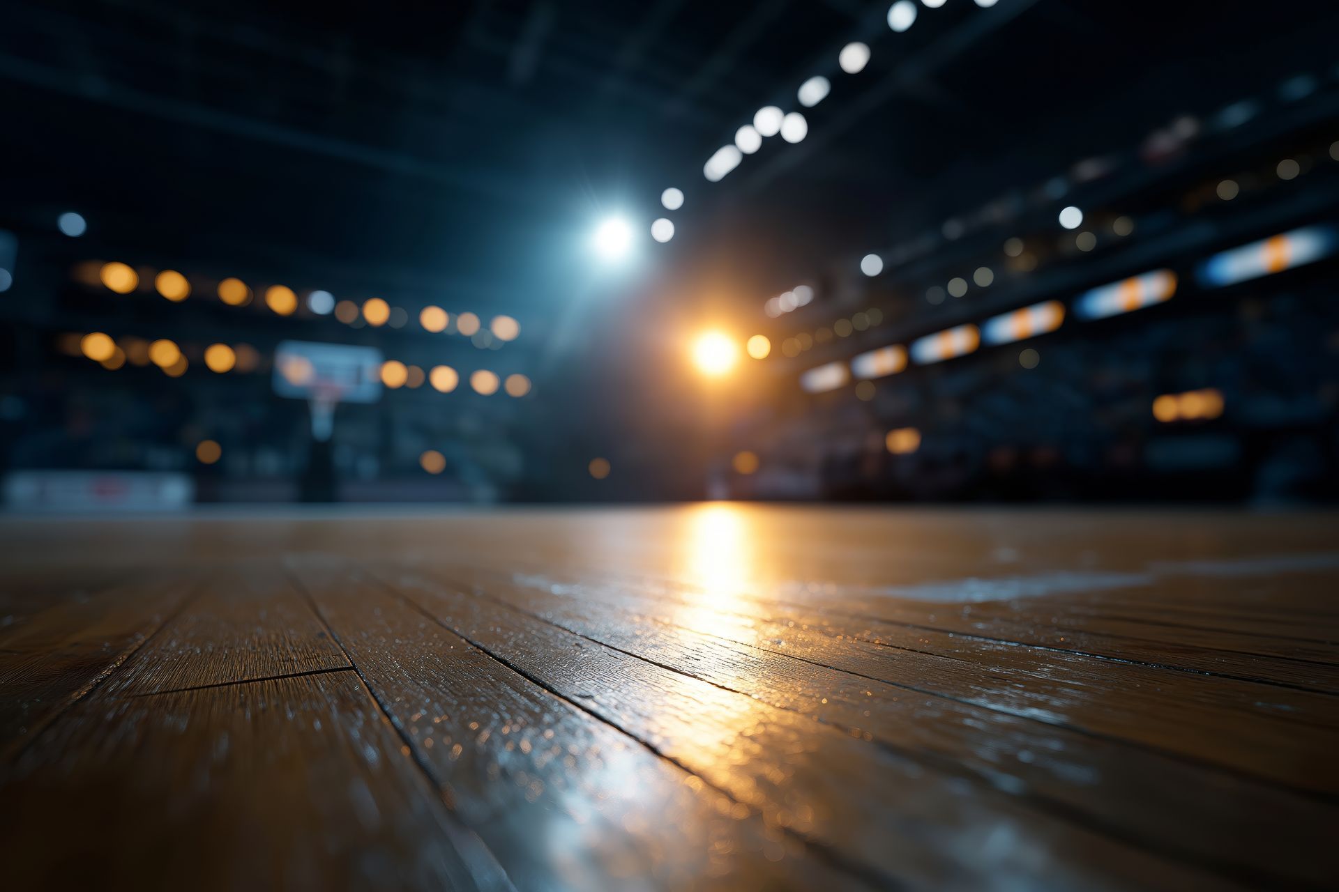 Woman in white shirt sits on a sofa, hands clasped. Reflection visible on a table.