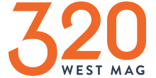 A logo for a magazine called 320 west mag