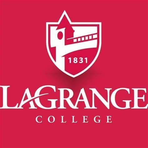 A logo for lagrange college with a red background
